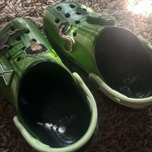 CROCS Green and Black Water Shoes with Ventilation Holes